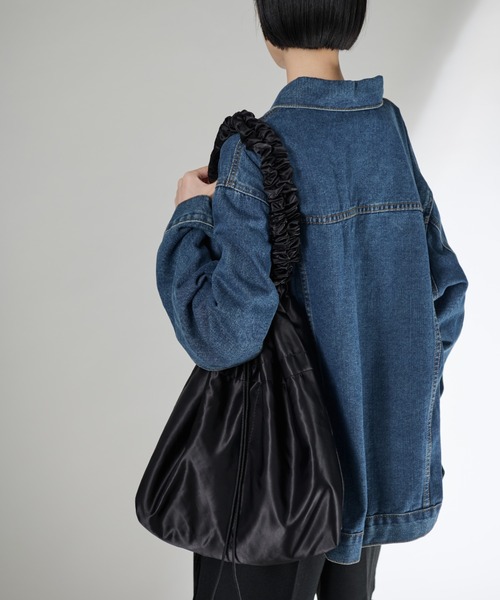 Shelly island（シェリーアイランド）の「ギャザーハンドルショルダーBAG（ショルダーバッグ・レディース・アイボリー/ブラック/グレー・FREE）」の20枚目の写真