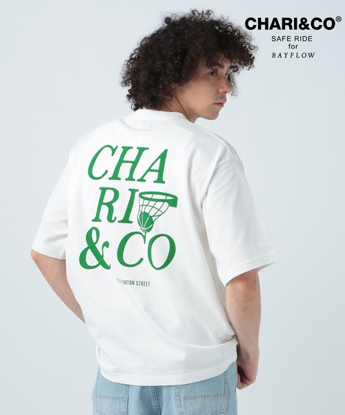 CHARI&CO（チャリアンドコー）の「【CHARI&CO SAFE RIDE for BAYFLOW】プリント半袖Tシャツ（Tシャツ/カットソー・メンズ・イエロー/チャコール/ホワイト・LARGE/MEDIUM）」の2枚目の写真