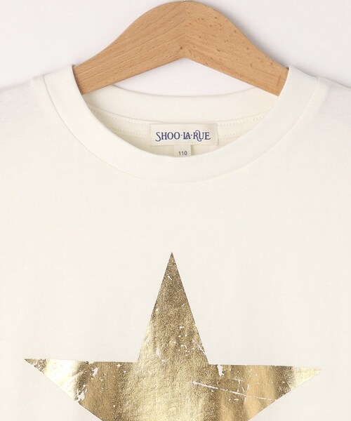 SHOO・LA・RUE(シューラルー)の「◆【110-140cm】裾レイヤード箔プリントTシャツ(Tシャツ/カットソー・キッズ・オフホワイト/ブラック/カーキ/ブルー系その他・11/14/13/12)」の11枚目の写真