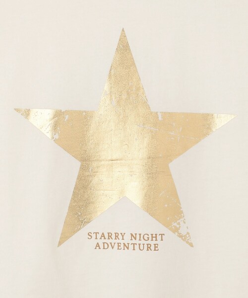 SHOO・LA・RUE(シューラルー)の「◆【110-140cm】裾レイヤード箔プリントTシャツ(Tシャツ/カットソー・キッズ・オフホワイト/ブラック/カーキ/ブルー系その他・11/14/13/12)」の8枚目の写真