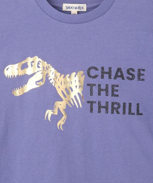 SHOO・LA・RUE(シューラルー)の「◆【110-140cm】裾レイヤード箔プリントTシャツ(Tシャツ/カットソー・キッズ・オフホワイト/ブラック/カーキ/ブルー系その他・11/14/13/12)」の5枚目の写真