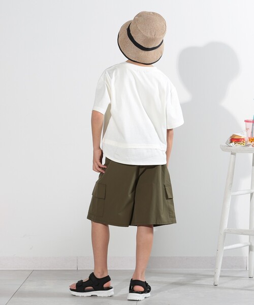 SHOO・LA・RUE(シューラルー)の「◆【110-140cm】裾レイヤード箔プリントTシャツ(Tシャツ/カットソー・キッズ・オフホワイト/ブラック/カーキ/ブルー系その他・11/14/13/12)」の14枚目の写真