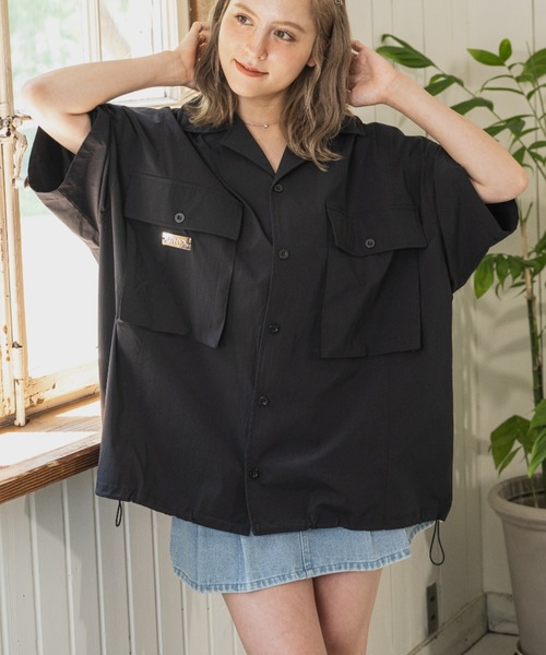 JINCL（ジンクル）の「オープンカラーナイロンシャツ（シャツ/ブラウス・メンズ・カーキ/ブラック・J/FREE）」の22枚目の写真