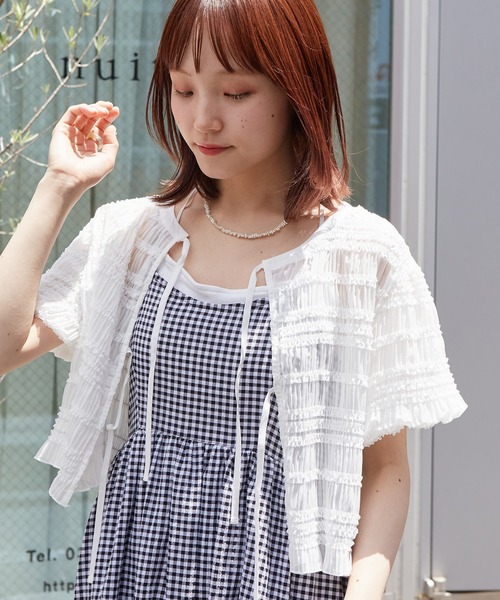 ブラウス シャツ 2WAY シャーリング リボン ブラウス レディース 2WAY シャーリング リボン ブラウス（シャツ/ブラウス）｜BEAMS