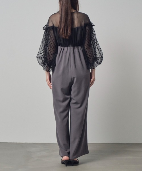セール】flocky dot pants dress / フロッキードットパンツ