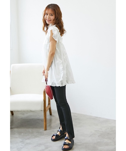 M y u(ミュー)の「フェアリーチュニックブラウス(シャツ/ブラウス・レディース・ホワイト/ブラック・ML/SM)」の9枚目の写真