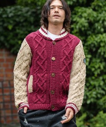 mcg3490-【HIMALAYAN CLIMBERS HAND-KNIT】手編みスタジャンカーディガン