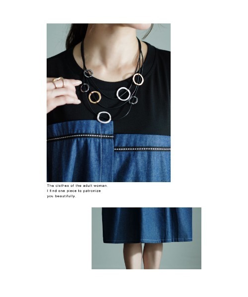 Sawa a la mode(サワアラモード)の「異素材デニムワンピース(ワンピース・レディース・ブルー・FREE)」の12枚目の写真