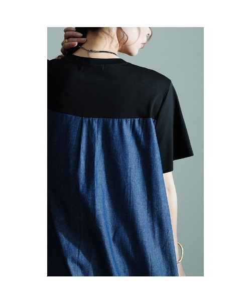 Sawa a la mode(サワアラモード)の「異素材デニムワンピース(ワンピース・レディース・ブルー・FREE)」の15枚目の写真