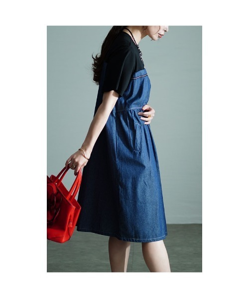 Sawa a la mode(サワアラモード)の「異素材デニムワンピース(ワンピース・レディース・ブルー・FREE)」の16枚目の写真