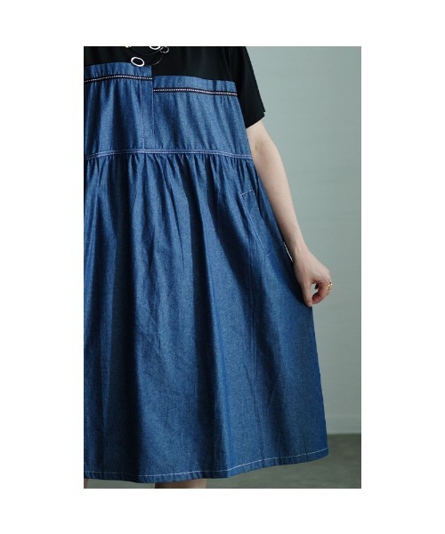 Sawa a la mode(サワアラモード)の「異素材デニムワンピース(ワンピース・レディース・ブルー・FREE)」の18枚目の写真