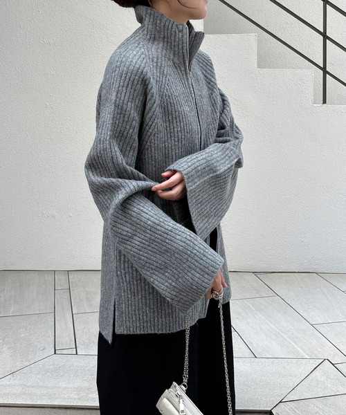 COLLAGE GALLARDAGALANTE(コラージュガリャルダガランテ)の「フロントZIPハイネックニット/WEB限定(ニット/セーター・レディース・ダークブラウン/グレー/ブラック・FREE)」の20枚目の写真