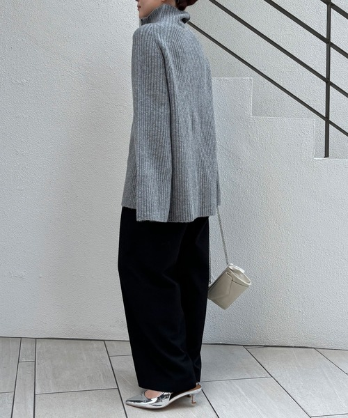 COLLAGE GALLARDAGALANTE(コラージュガリャルダガランテ)の「フロントZIPハイネックニット/WEB限定(ニット/セーター・レディース・ダークブラウン/グレー/ブラック・FREE)」の19枚目の写真