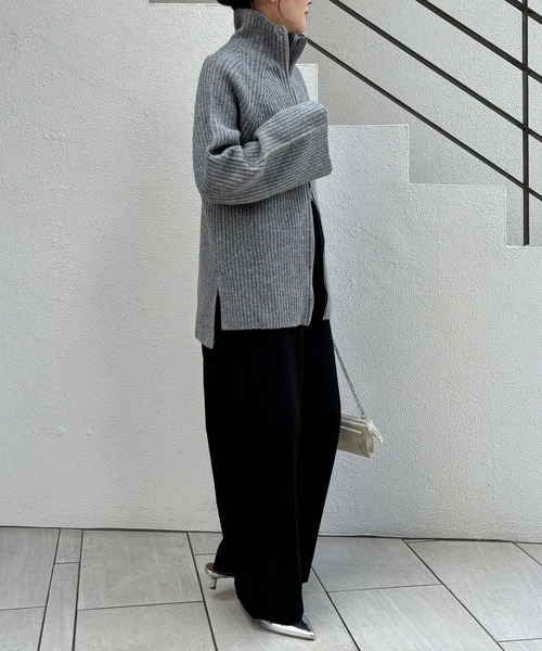 COLLAGE GALLARDAGALANTE(コラージュガリャルダガランテ)の「フロントZIPハイネックニット/WEB限定(ニット/セーター・レディース・ダークブラウン/グレー/ブラック・FREE)」の17枚目の写真