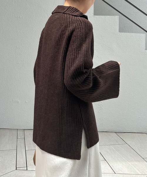 COLLAGE GALLARDAGALANTE(コラージュガリャルダガランテ)の「フロントZIPハイネックニット/WEB限定(ニット/セーター・レディース・ダークブラウン/グレー/ブラック・FREE)」の12枚目の写真