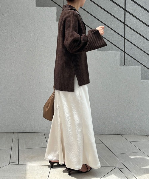 COLLAGE GALLARDAGALANTE(コラージュガリャルダガランテ)の「フロントZIPハイネックニット/WEB限定(ニット/セーター・レディース・ダークブラウン/グレー/ブラック・FREE)」の10枚目の写真