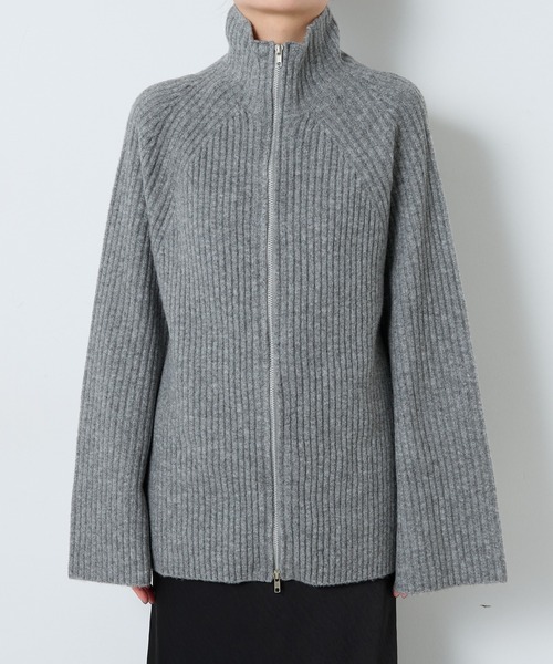 COLLAGE GALLARDAGALANTE(コラージュガリャルダガランテ)の「フロントZIPハイネックニット/WEB限定(ニット/セーター・レディース・ダークブラウン/グレー/ブラック・FREE)」の6枚目の写真