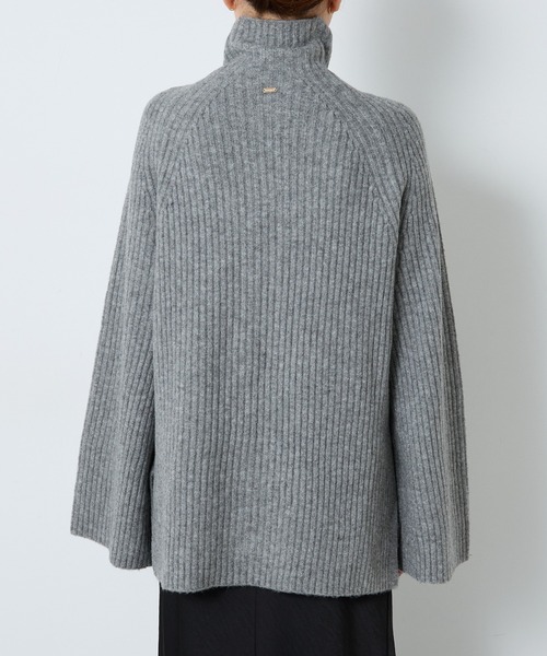 COLLAGE GALLARDAGALANTE(コラージュガリャルダガランテ)の「フロントZIPハイネックニット/WEB限定(ニット/セーター・レディース・ダークブラウン/グレー/ブラック・FREE)」の4枚目の写真