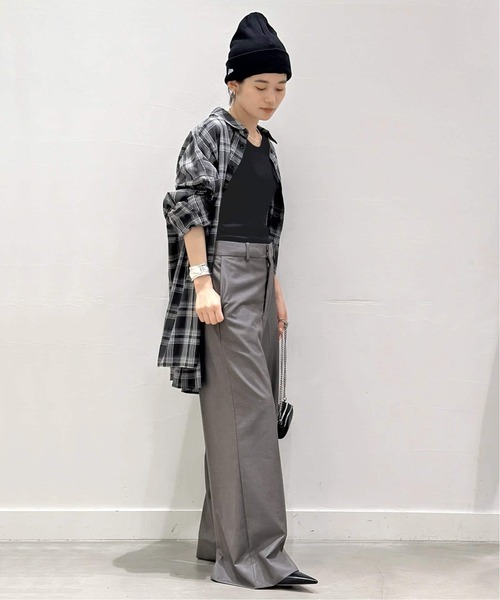 AP STUDIO(エーピーストゥディオ)の「Light T/R wide Pants(スラックス・レディース・チャコールグレー・40/38/36/34)」の20枚目の写真