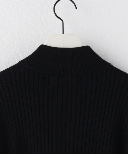 sulvam（サルバム）の「【SULVAM / サルバム】ハイネックジップアップニット（ニット/セーター・メンズ・ブラック・MEDIUM/SMALL）」の4枚目の写真