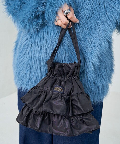 FREAK'S STORE（フリークスストア）の「PENDLETON × FREAK'S STORE/ペンドルトン 限定展開　別注 フリル 巾着バッグ（2WAY）（ショルダーバッグ・レディース・ベージュ/オリーブ/ブラック・ONE SIZE）」の17枚目の写真