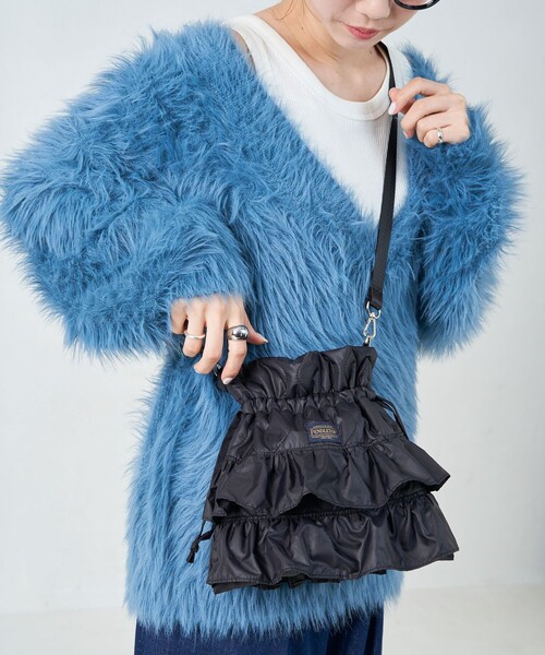 FREAK'S STORE（フリークスストア）の「PENDLETON × FREAK'S STORE/ペンドルトン 限定展開　別注 フリル 巾着バッグ（2WAY）（ショルダーバッグ・レディース・ベージュ/オリーブ/ブラック・ONE SIZE）」の15枚目の写真