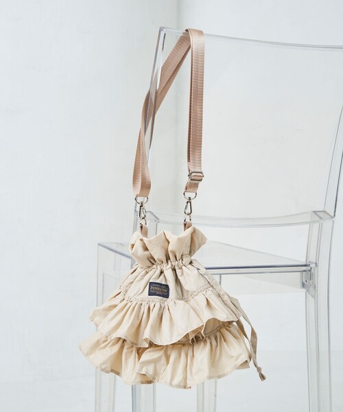 FREAK'S STORE（フリークスストア）の「PENDLETON × FREAK'S STORE/ペンドルトン 限定展開　別注 フリル 巾着バッグ（2WAY）（ショルダーバッグ・レディース・ベージュ/オリーブ/ブラック・ONE SIZE）」の12枚目の写真