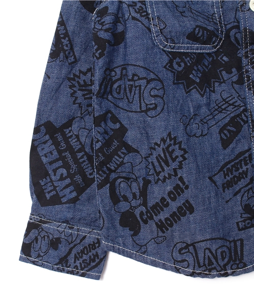 JOEY HYSTERIC(ジョーイヒステリック)の「CW/CHILLY PUNKS総柄 長袖ワークシャツ(シャツ/ブラウス・キッズ・レッド系その他/ブルー系その他・MEDIUM/SMALL)」の6枚目の写真