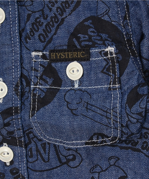 JOEY HYSTERIC(ジョーイヒステリック)の「CW/CHILLY PUNKS総柄 長袖ワークシャツ(シャツ/ブラウス・キッズ・レッド系その他/ブルー系その他・MEDIUM/SMALL)」の7枚目の写真