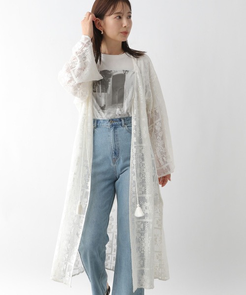 LEPSIM(レプシィム)の「メッシュレースガウンワンピース 128341(ワンピース・レディース・ブラック/オフホワイト・FREE)」の19枚目の写真