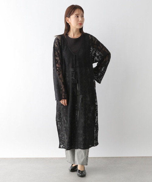 LEPSIM(レプシィム)の「メッシュレースガウンワンピース 128341(ワンピース・レディース・ブラック/オフホワイト・FREE)」の17枚目の写真