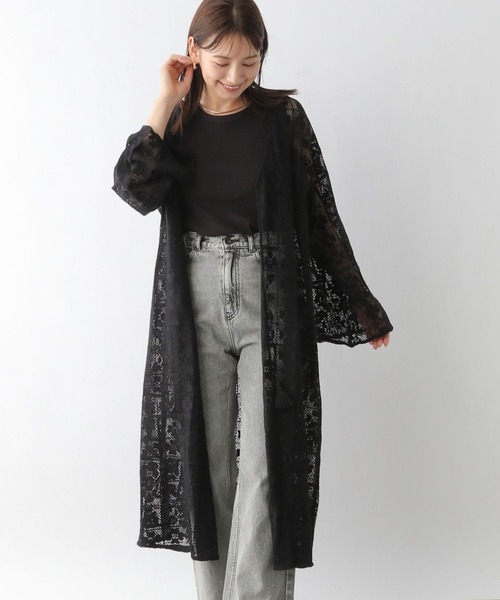 LEPSIM(レプシィム)の「メッシュレースガウンワンピース 128341(ワンピース・レディース・ブラック/オフホワイト・FREE)」の14枚目の写真