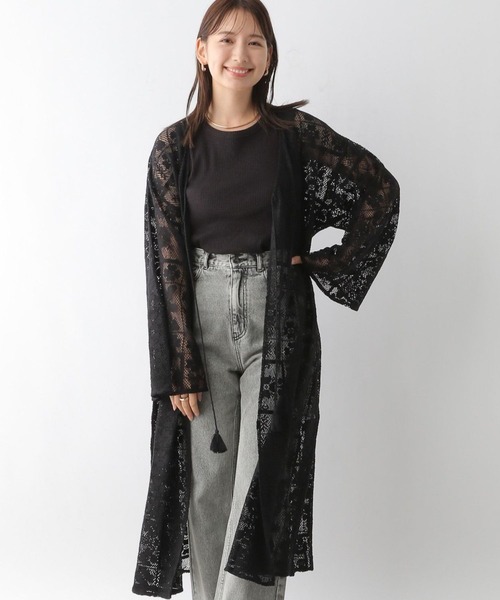 LEPSIM(レプシィム)の「メッシュレースガウンワンピース 128341(ワンピース・レディース・ブラック/オフホワイト・FREE)」の13枚目の写真