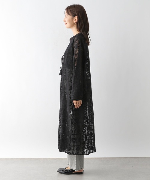 LEPSIM(レプシィム)の「メッシュレースガウンワンピース 128341(ワンピース・レディース・ブラック/オフホワイト・FREE)」の11枚目の写真