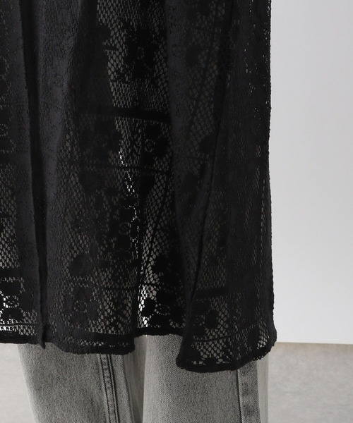 LEPSIM(レプシィム)の「メッシュレースガウンワンピース 128341(ワンピース・レディース・ブラック/オフホワイト・FREE)」の7枚目の写真