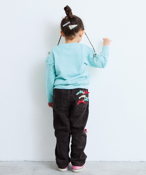 CALMIA(カルミア)の「リボンいっぱいコールテンパンツ(その他パンツ・キッズ・オフホワイト/チャコール・90/100/110/120/80/130/140/150)」の10枚目の写真