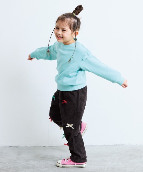 CALMIA(カルミア)の「リボンいっぱいコールテンパンツ(その他パンツ・キッズ・オフホワイト/チャコール・90/100/110/120/80/130/140/150)」の11枚目の写真