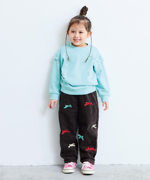 CALMIA(カルミア)の「リボンいっぱいコールテンパンツ(その他パンツ・キッズ・オフホワイト/チャコール・90/100/110/120/80/130/140/150)」の13枚目の写真