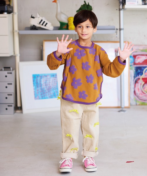 CALMIA(カルミア)の「リボンいっぱいコールテンパンツ(その他パンツ・キッズ・オフホワイト/チャコール・90/100/110/120/80/130/140/150)」の5枚目の写真