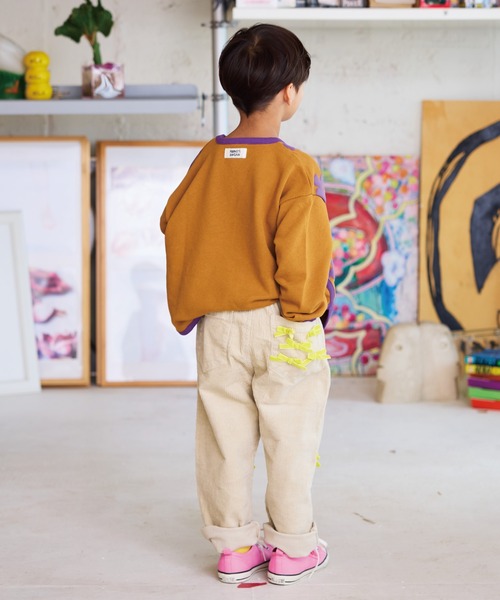 CALMIA(カルミア)の「リボンいっぱいコールテンパンツ(その他パンツ・キッズ・オフホワイト/チャコール・90/100/110/120/80/130/140/150)」の8枚目の写真