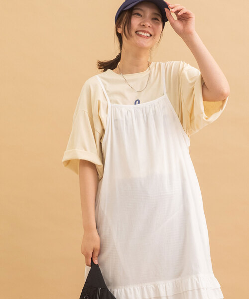 POU DOU DOU(プードゥドゥ)の「<made in INDIA>フリルキャミワンピース(ジャンパースカート・レディース・ブラック/ブルー/オフホワイト・M)」の15枚目の写真