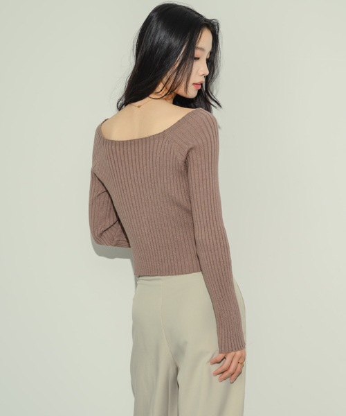 オープンボートネックリブニット(ニット/セーター)|NEUNA(ヌナ) オープンボートネックリブニット(ニット/セーター)|NEUNA(ヌナ)