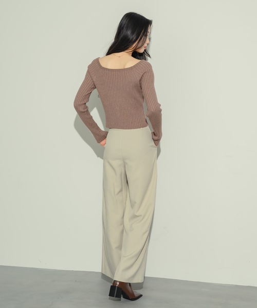 オープンボートネックリブニット(ニット/セーター)|NEUNA(ヌナ) オープンボートネックリブニット(ニット/セーター)|NEUNA(ヌナ)