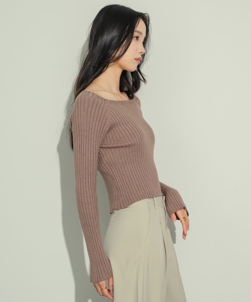 オープンボートネックリブニット(ニット/セーター)|NEUNA(ヌナ) オープンボートネックリブニット(ニット/セーター)|NEUNA(ヌナ)