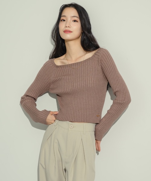 オープンボートネックリブニット(ニット/セーター)|NEUNA(ヌナ) オープンボートネックリブニット(ニット/セーター)|NEUNA(ヌナ)