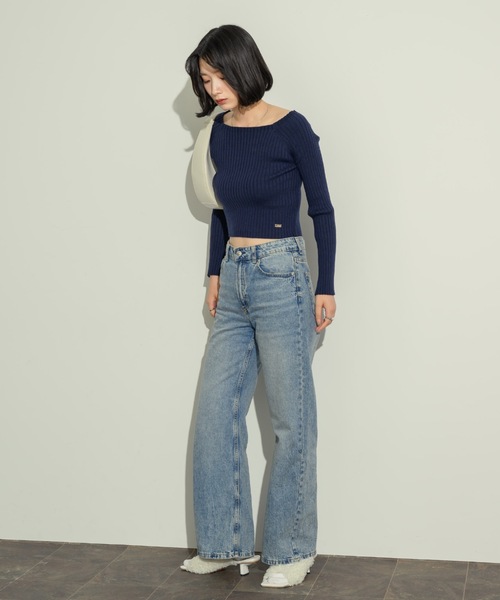 オープンボートネックリブニット(ニット/セーター)|NEUNA(ヌナ) オープンボートネックリブニット(ニット/セーター)|NEUNA(ヌナ)