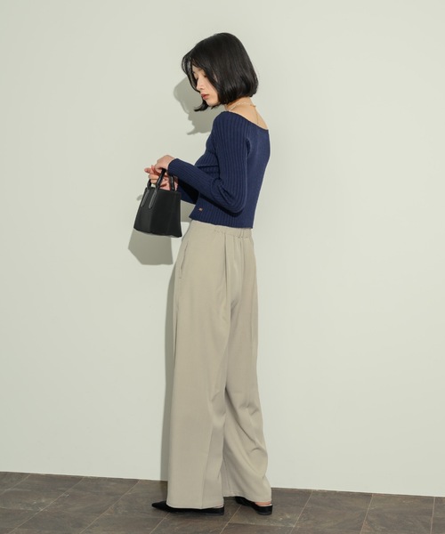 オープンボートネックリブニット(ニット/セーター)|NEUNA(ヌナ) オープンボートネックリブニット(ニット/セーター)|NEUNA(ヌナ)