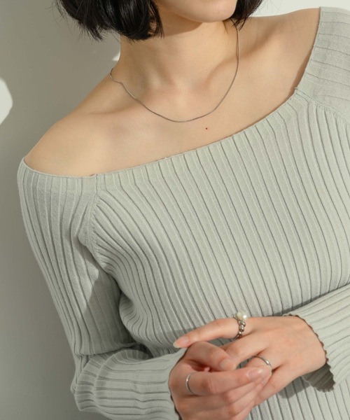 オープンボートネックリブニット(ニット/セーター)|NEUNA(ヌナ) オープンボートネックリブニット(ニット/セーター)|NEUNA(ヌナ)