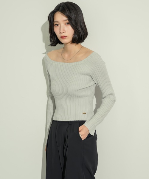 オープンボートネックリブニット(ニット/セーター)|NEUNA(ヌナ) オープンボートネックリブニット(ニット/セーター)|NEUNA(ヌナ)