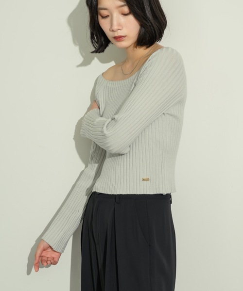 オープンボートネックリブニット(ニット/セーター)|NEUNA(ヌナ) オープンボートネックリブニット(ニット/セーター)|NEUNA(ヌナ)
